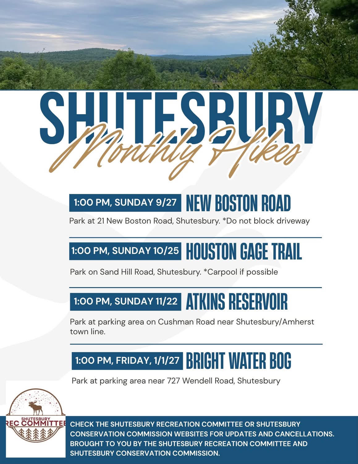 Monthly Hike Schedule